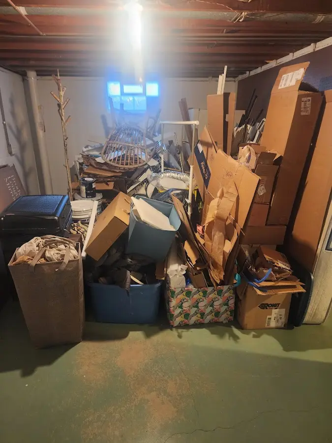 Roll-off dumpster container at job site for 6 Yard Dumpster Rental in Albany